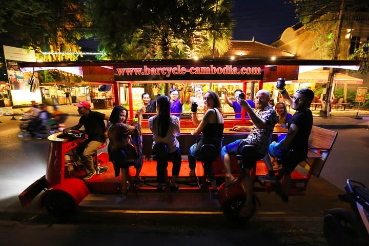 Siem Reap Sunset Bar Cycle — 2-Hour Unlimited Drinks Pub Street Tour photo 2