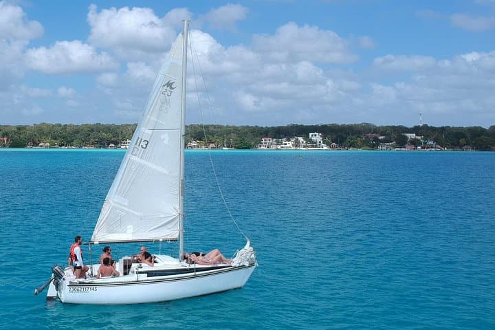 Private Monohull Sailboat Tour on Bacalar Lagoon — Wine, Fruits & Secluded Views photo 3