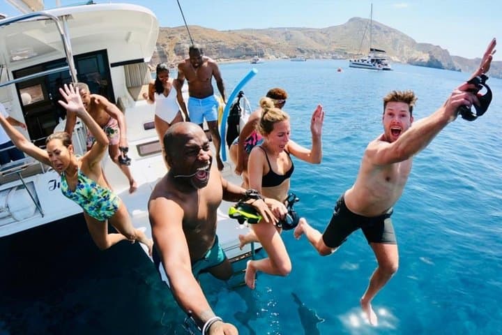 Santorini All-Inclusive Catamaran Sunset Cruise with Thirassia & Hot Springs photo 4