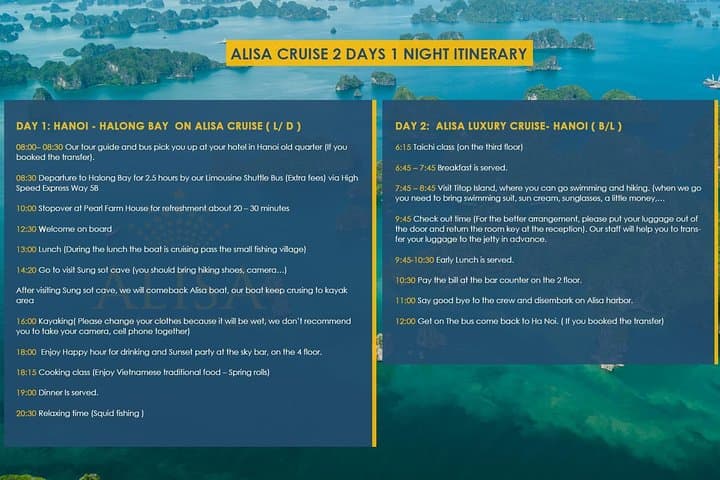 Alisa Luxury Overnight Cruise in Halong & Lan Ha Bay — Kayak, Ti Top & Pearl Farm photo 2