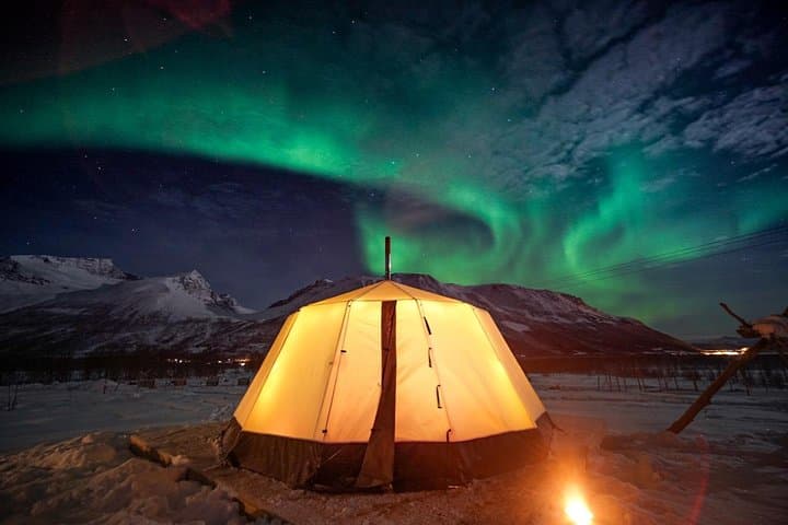 Overnight Reindeer Sledding & Hot-Tent Camping Near Tromsø — Sami Camp Experience
