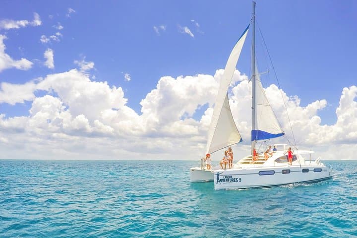 Luxury Isla Mujeres Catamaran: Snorkel, Brunch & Playa Norte from Cancun