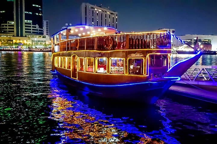 Evening Dhow Cruise on Dubai Creek: Dinner, Entertainment & Skyline Views