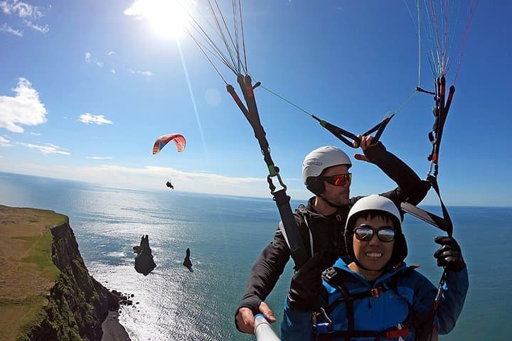Tandem Paragliding from Vík — Reynisfjall Flights over the Black Sand Coast photo 3