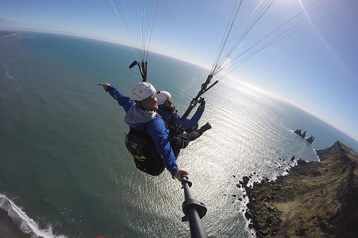 Tandem Paragliding from Vík — Reynisfjall Flights over the Black Sand Coast photo 6