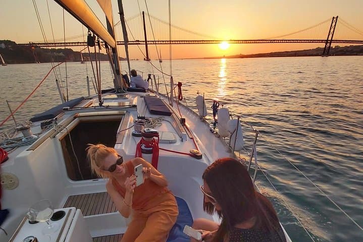 Golden Hour Sunset Sailing on the Tagus: Private Lisbon Boat Tour