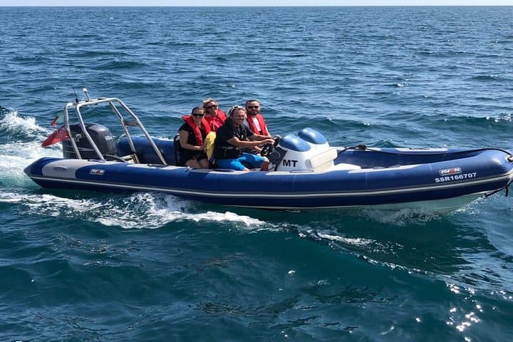Private Coastal Powerboat Tour in Lagos: Algarve RIB Adventure & Scenic Coastline Views