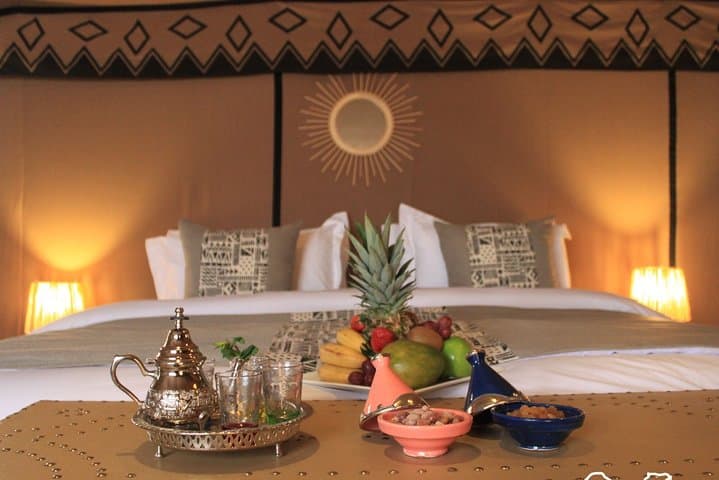 Overnight at Erg Chebbi: Luxury Desert Camp, Sunset Camels & Sandboarding