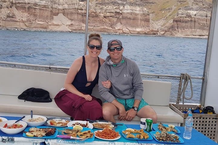 Santorini Private Sunset Fishing Tour with Dinner, Snorkel & Local Wine photo 5