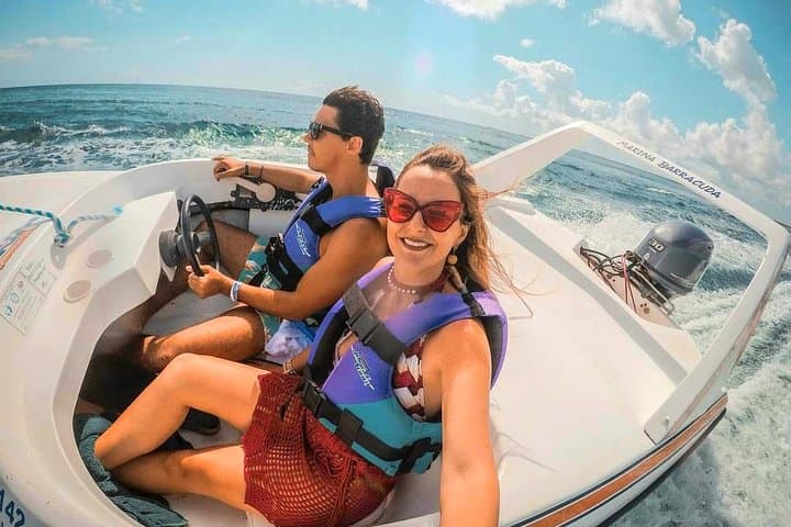 Drive a Speedboat & Snorkel Punta Nizuc Reef and Underwater Museum