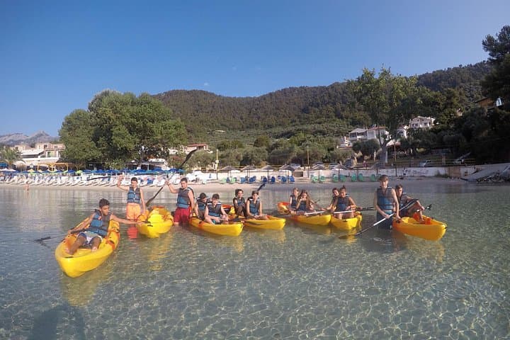 Morning Sea Kayak Tour at Golden Beach, Thasos — Paddle to Hidden Coves