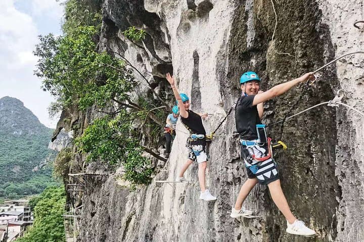 Yangshuo Via Ferrata: Cliffside Climb & Zipline with Private Transfer photo 3