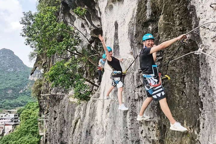 Yangshuo Via Ferrata: Karst Cliff Climb & Zipline with Private Transfer from Guilin photo 3