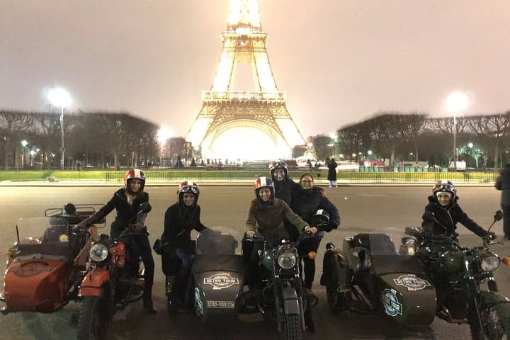 Paris Night Sidecar Tour with Champagne — Eiffel Tower Photo Stop & Private Driver photo 3