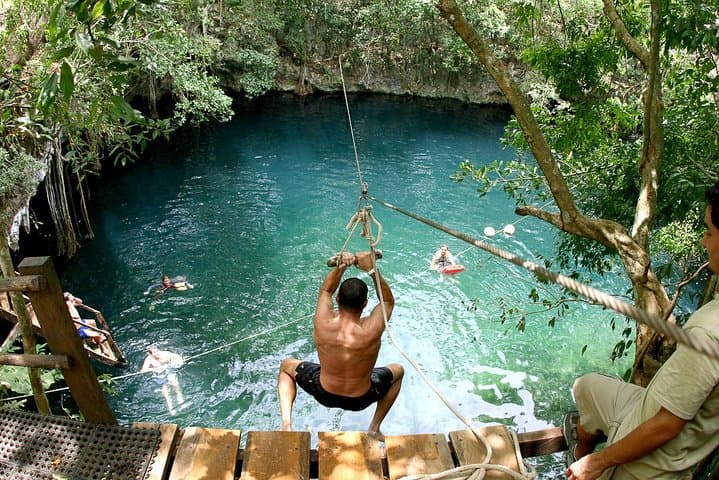 48-Hour Jungle Adrenaline: Cenote Swim, High Ziplines & Water Park Near Cancun