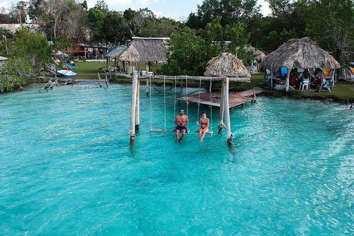 Bacalar Pontoon Tour: Seven Colors Lagoon & Cenote Azul Day Trip from Cancun photo 3
