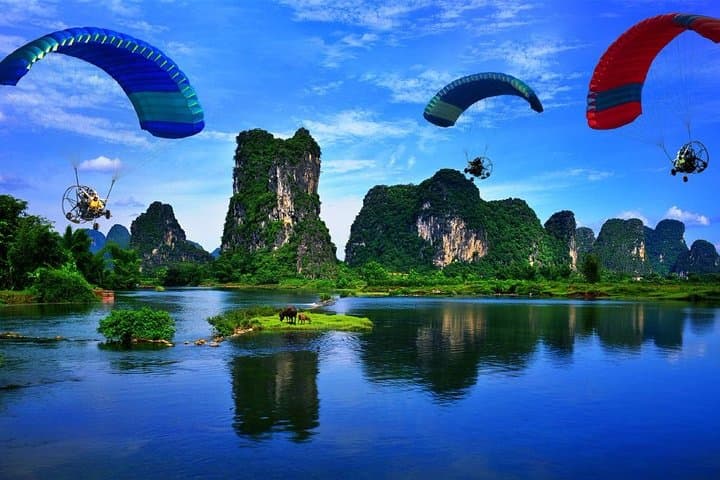 Yangshuo Parasailing Over the Yulong River — 5-Min Flight with Hotel Transfer photo 4