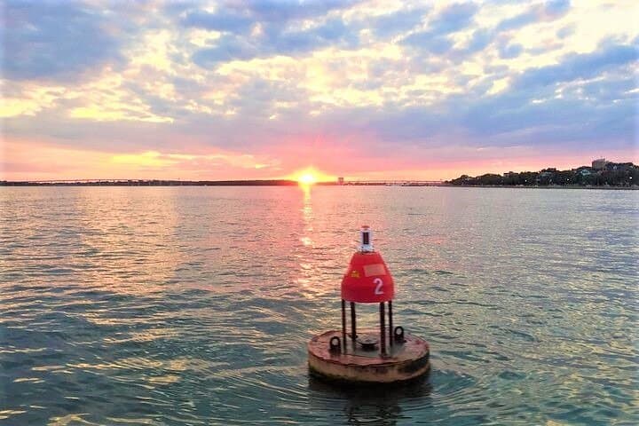 Charleston Harbor Sunset Cruise: Dolphins, Lighthouses & Bridge Views at Golden Hour
