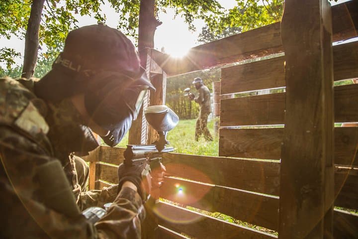 Wrocław Outdoor Paintball with Hotel Transfers — Field Games Near the Oder