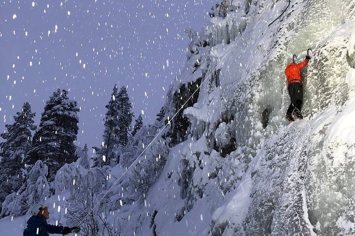 Ice Climbing in Pyhä: Guided Tajukangas Ice Fall Adventure in Finnish Lapland photo 4