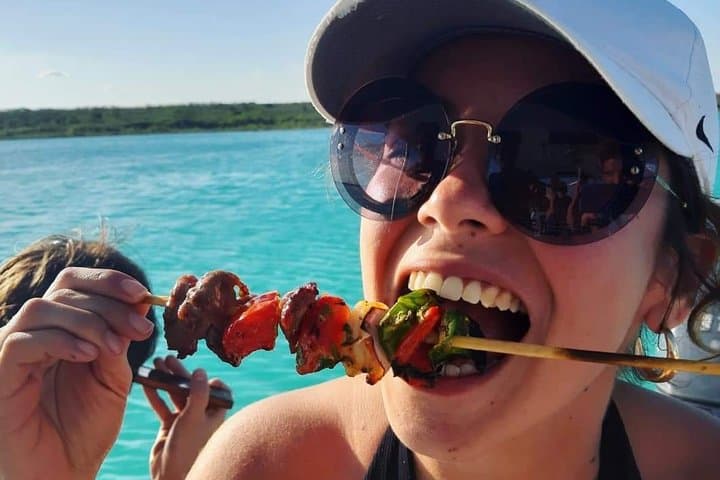 Private Bacalar Lagoon Boat with On-Board BBQ, Swimming & Birding