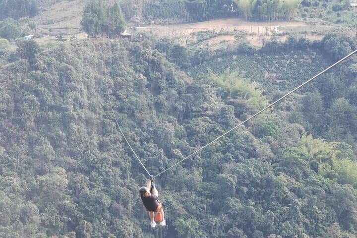Medellín Mountain Zipline: 800m Canopy Over Waterfalls and Coffee photo 2