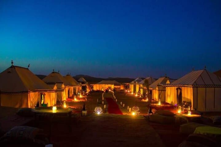 Overnight Desert Camp in Sam Dunes: Jeep Safari, Camel Ride & Cultural Evening