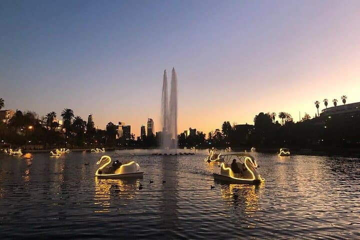 Echo Park Lake Swan Boat Night Ride: LED Paddle Boats & LA Skyline photo 3