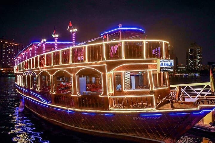 Dubai Creek Dhow Dinner Cruise: Evening Buffet, Tanoura Show & City Lights