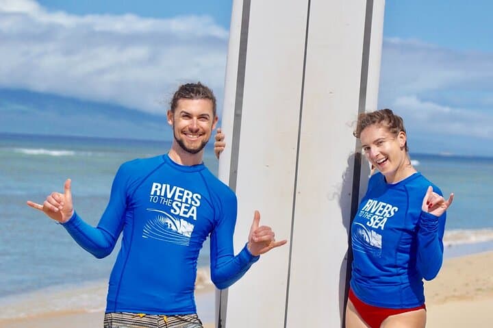 Private Surf Lesson Near Lahaina — 90-Minute Beginner Surfing for Two