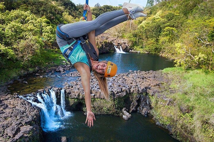 Big Island 9-Line Zipline & Private Waterfall Swim at Umauma
