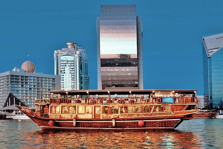 Evening Dhow Dinner Cruise on Dubai Creek — BBQ Buffet & Tanura Show