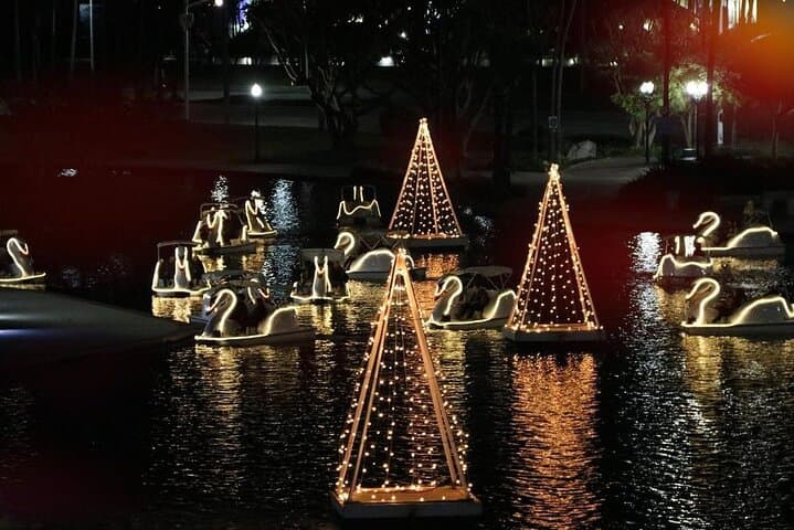 Night Swan Boat Rental on Rainbow Lagoon — Long Beach LED Paddle Experience photo 3