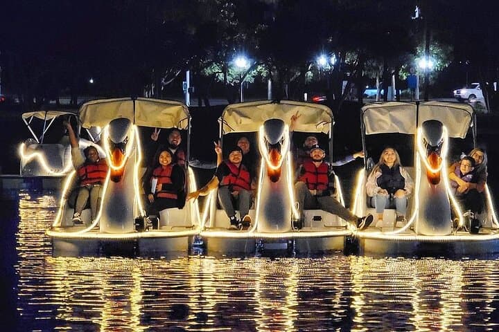 Night Swan Boat Rental on Rainbow Lagoon — Long Beach LED Paddle Experience photo 4