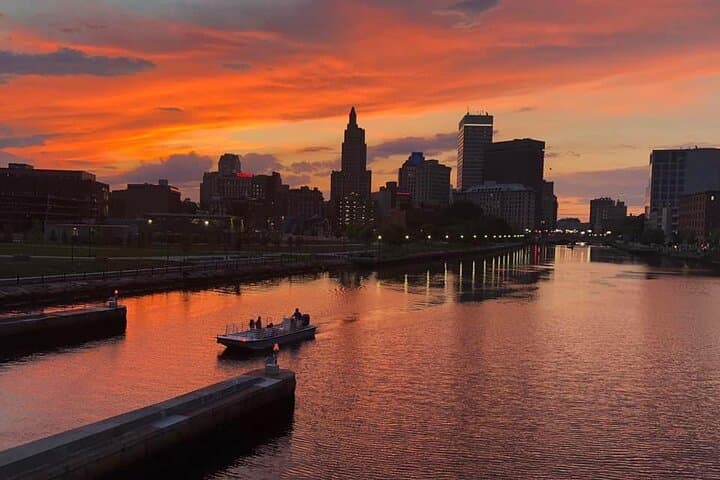 Providence Twilight River Cruise — Evening Wine & Waterplace Park Views