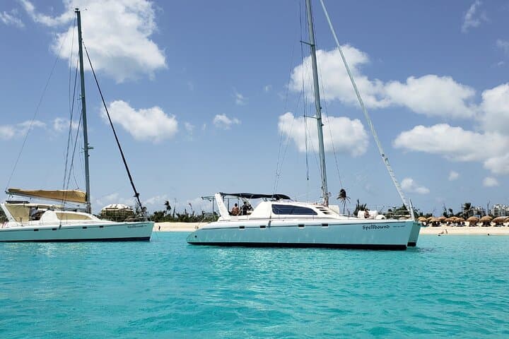 Full-Day Private Catamaran Charter Around St. Maarten — Snorkel, Sail & Turtle Swim