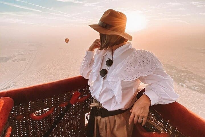 Sunrise Hot Air Balloon Over Dubai Desert — Falcons, Camels & Arabian Breakfast photo 1