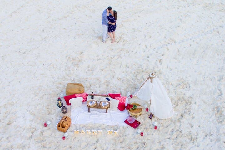 Sunset Beach Proposal in Cancun: Private Candlelit Picnic with Photographer photo 6