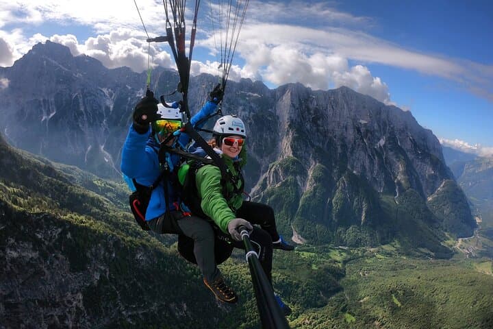 Private Paragliding Flight over the Julian Alps: Tandem from Kanin & Mangart