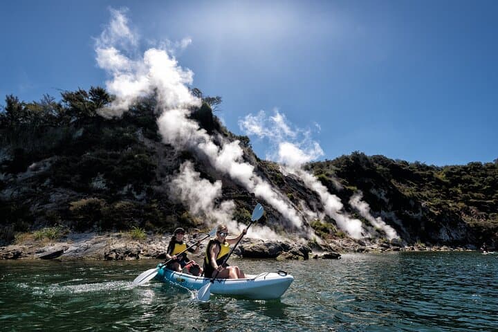 Private Waimangu Steaming Cliffs Kayak Tour on Lake Rotomahana