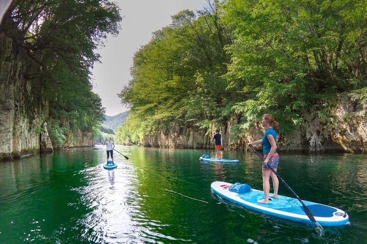 Stand-Up Paddle the Emerald Soča: Private Half-Day SUP Canyons & Lake from Bovec