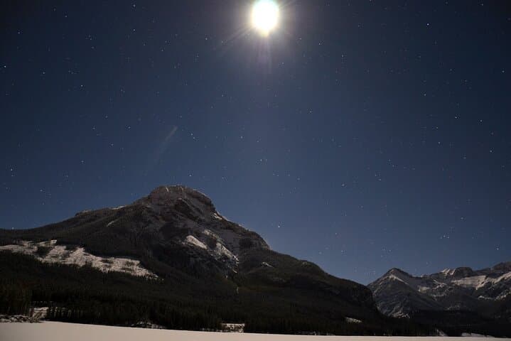 Full Moon Snowshoe Tour Near Canmore — Moonlit Meadow Snowshoeing photo 4