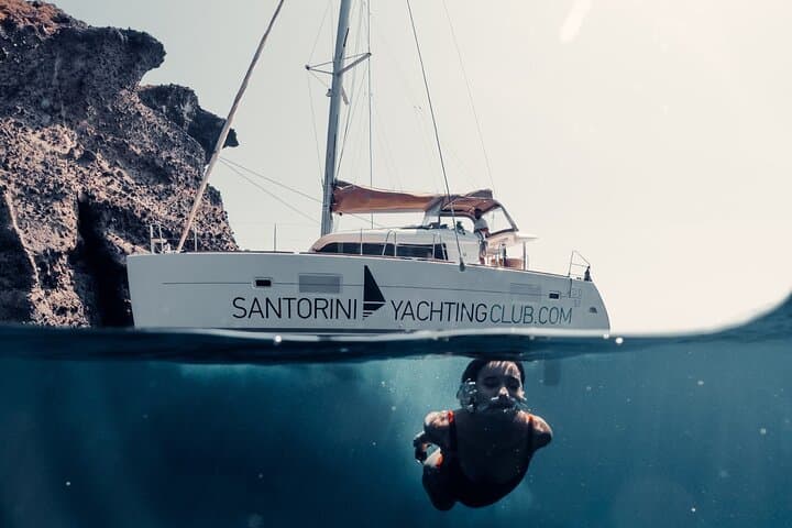 Santorini Catamaran Caldera Cruise with Hot Springs, Red & White Beaches