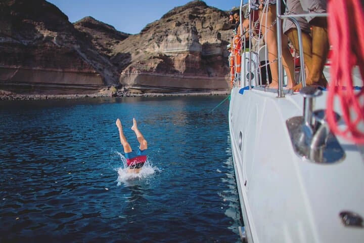 Santorini Catamaran Caldera Cruise with Hot Springs, Red & White Beaches photo 5