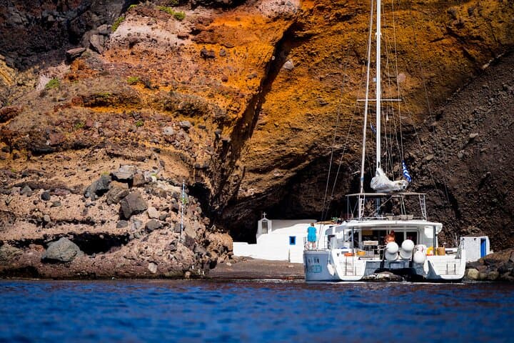 Santorini Catamaran Caldera Cruise with Hot Springs, Red & White Beaches photo 6