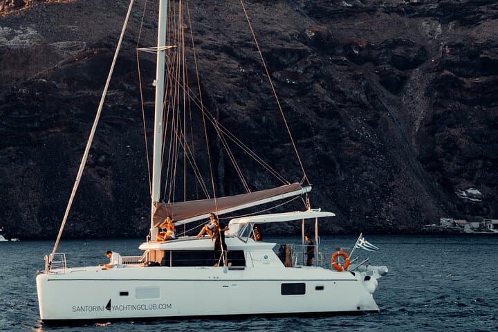Santorini Romantic Sunset Catamaran Caldera Cruise with BBQ and Hot Springs photo 6