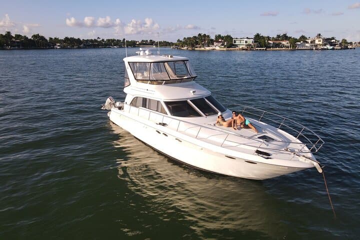 Private 52-Foot Yacht Charter on Biscayne Bay: Miami Beach Sandbars, Skylines & Dolphins