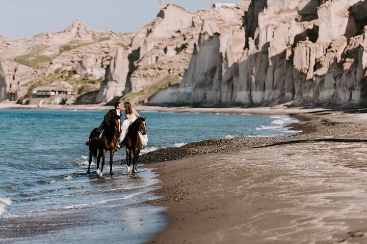 Private Horse Riding in Santorini — Volcanic Coast Ride from Vlychada