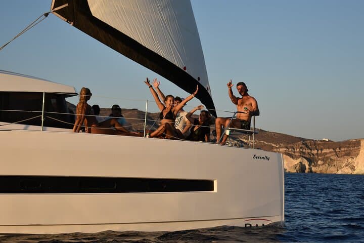 Santorini Catamaran Cruise — Caldera, Hot Springs & Red Beach (Meal + Open Bar) photo 1