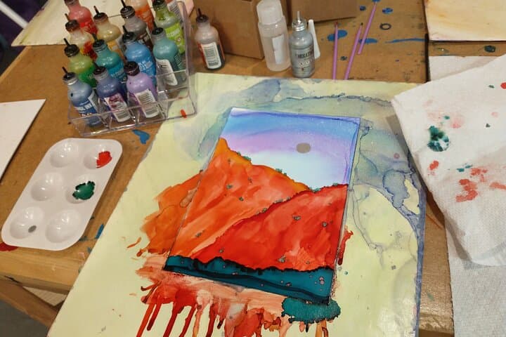 Alcohol Ink Landscape Workshop in Estes Park — Paint the Rockies
